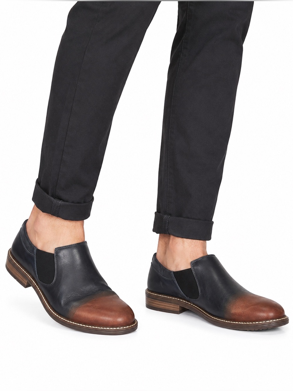 Size 10 Naot Men’s Director Two Tone Leather‎ Slip On Shoes Black Brown